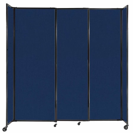 Versare StraightWall Sliding Portable Partition 7'2" x 7'6" Navy Blue Fabric 1490303